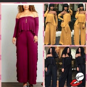 Green off shoulder Jumpsuit